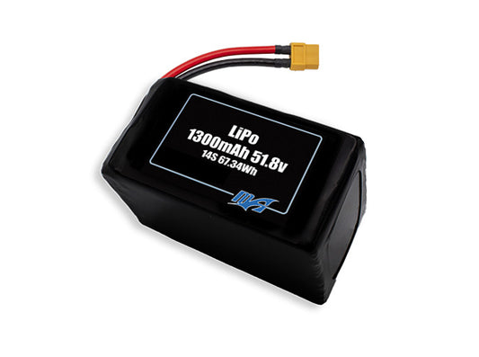 LiPo 1300mAh 14S 51.8v Battery Pack