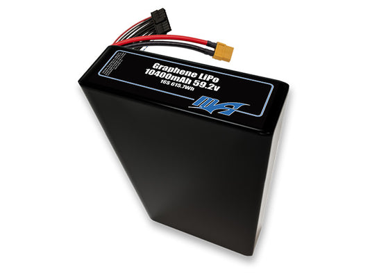 A MaxAmps Graphene LiPo 10400mAh 16S 2P 59.2 volt battery pack