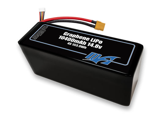 A MaxAmps Graphene LiPo 10400mAh 4S 2P 14.8 volt battery pack
