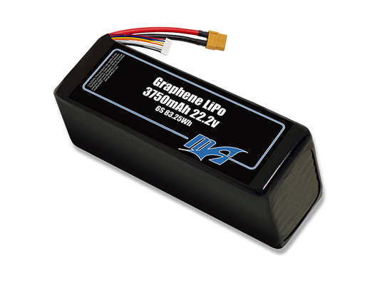 A MaxAmps Graphene LiPo 3750mAh 6S 22.2 volt battery pack