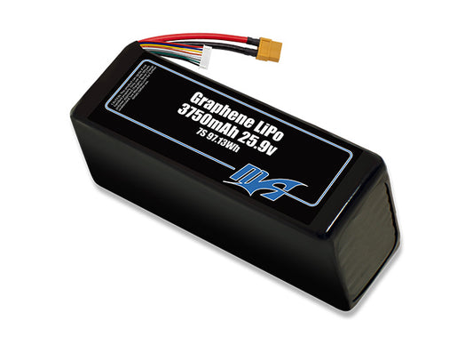 A MaxAmps Graphene LiPo 3750mAh 7S 25.9 volt battery pack