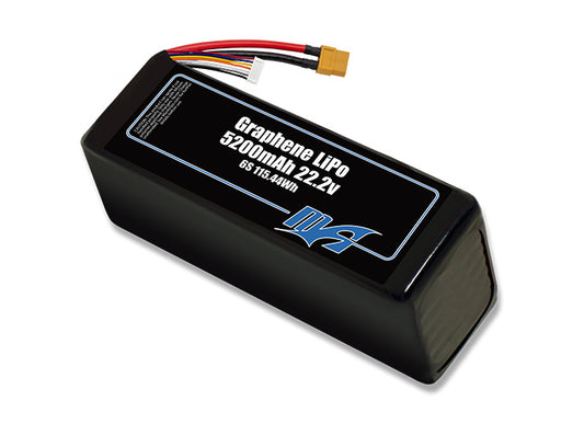 A MaxAmps Graphene LiPo 5200mAh 6S 22.2 volt battery pack