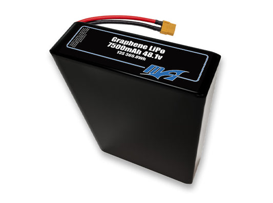 A MaxAmps Graphene LiPo 7500mAh 13S 2P 48.1 volt battery pack