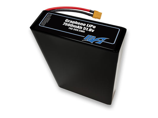 A MaxAmps Graphene LiPo 7500mAh 14S 2P 51.8 volt battery pack