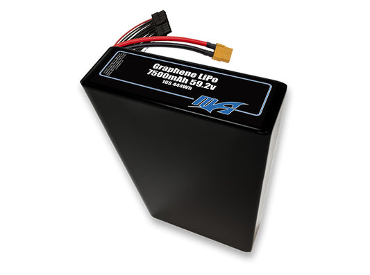 A MaxAmps Graphene LiPo 7500mAh 16S 2P 59.2 volt battery pack