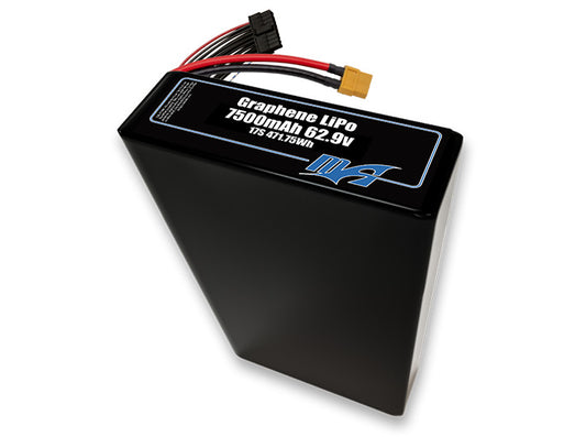 A MaxAmps Graphene LiPo 7500mAh 17S 2P 62.9 volt battery pack