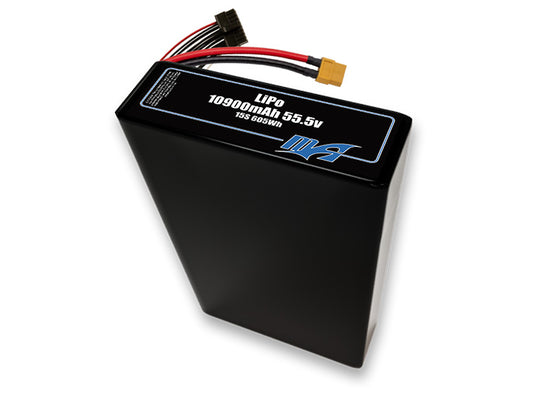 A MaxAmps LiPo 10900mAh 15S 2P 55.5 volt battery pack