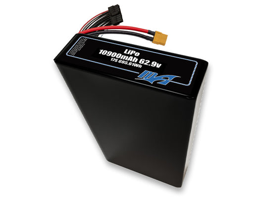 A MaxAmps LiPo 10900mAh 17S 2P 62.9 volt battery pack