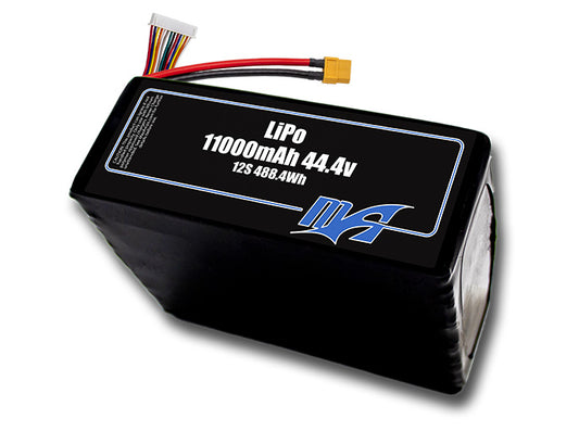 A MaxAmps LiPo 11000mAh 12S 44.4 volt battery pack