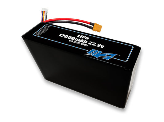 A MaxAmps LiPo 12000mAh 6S 2P 22.2 volt battery pack
