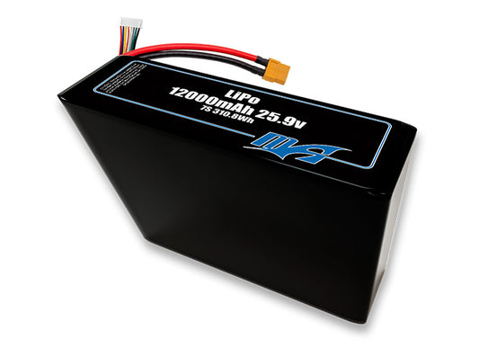 A MaxAmps LiPo 12000mAh 7S 2P 25.9 volt battery pack