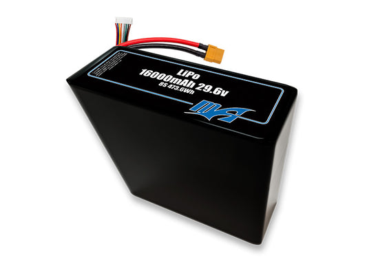 A MaxAmps LiPo 16000mAh 8S 2P 29.6 volt battery pack
