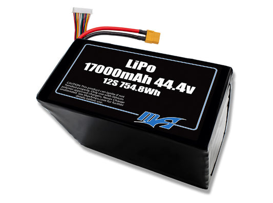 A MaxAmps LiPo 17000mAh 12S 44.4 volt battery pack