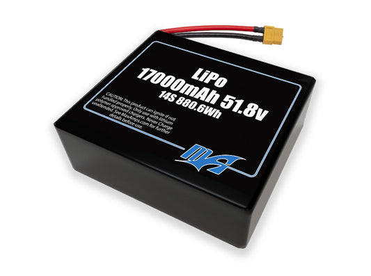 A MaxAmps LiPo 17000mAh 14S 51.8 volt SBS battery pack