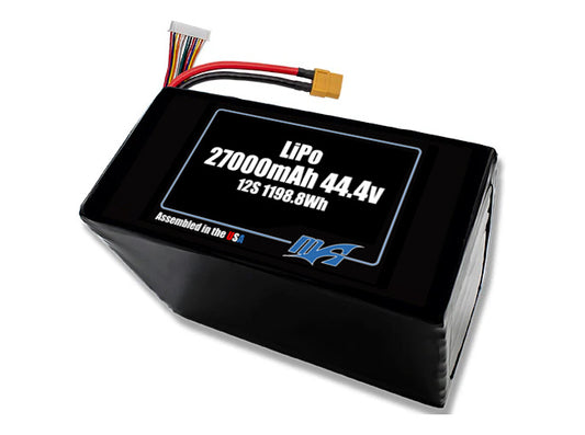 LiPo 27000mAh 12S 44.4v NMC Battery Pack