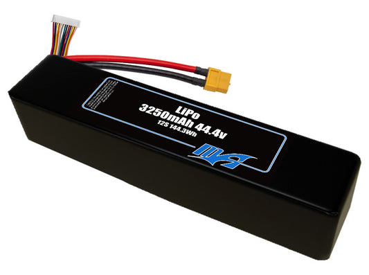 A MaxAmps LiPo 3250mAh 12S 44.4 volt ETE battery pack
