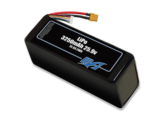 A MaxAmps LiPo 3250mAh 7S 25.9 volt battery pack