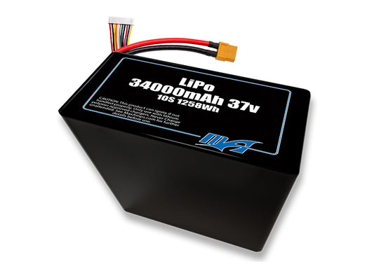 A MaxAmps LiPo 34000mAh 10S 2P 37 volt battery pack
