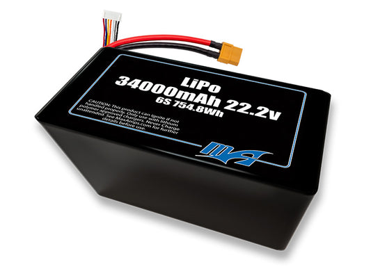 A MaxAmps LiPo 34000mAh 6S 2P 22.2 volt battery pack