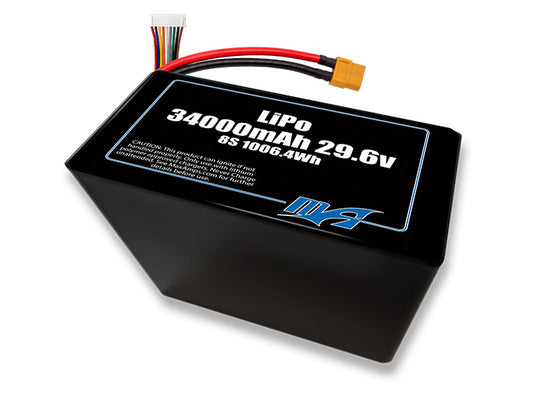 A MaxAmps LiPo 34000mAh 8S 2P 29.6 volt battery pack