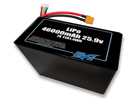 A MaxAmps LiPo 46000mAh 7S 2P 25.9 volt battery pack
