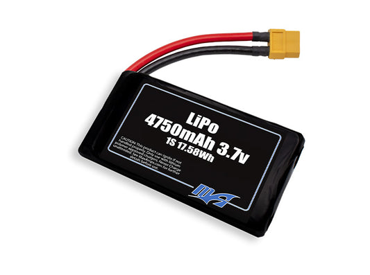 A MaxAmps LiPo 4750mAh 1S 2P 3.7 volt battery pack