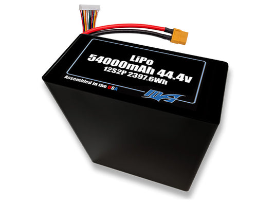 LiPo 54000mAh 12S2P 44.4v NMC Battery Pack