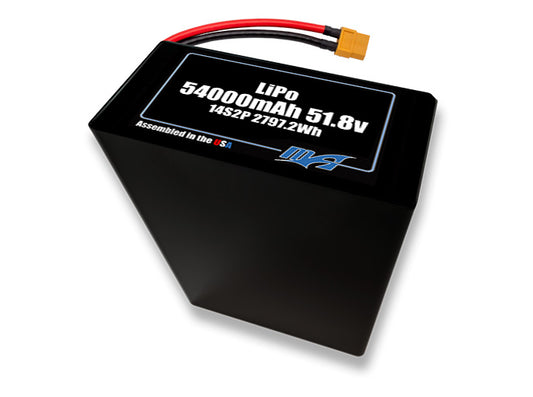 LiPo 54000mAh 14S2P 51.8v NMC Battery Pack