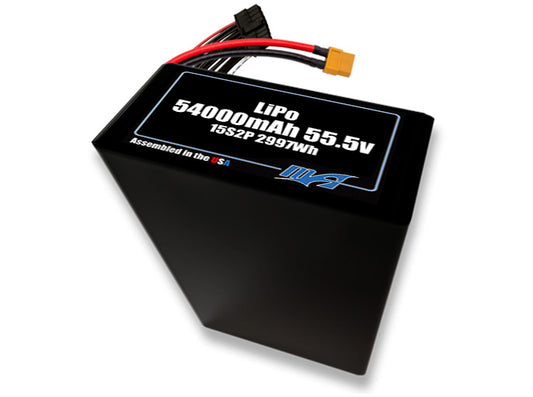 LiPo 54000mAh 15S2P 55.5v NMC Battery Pack