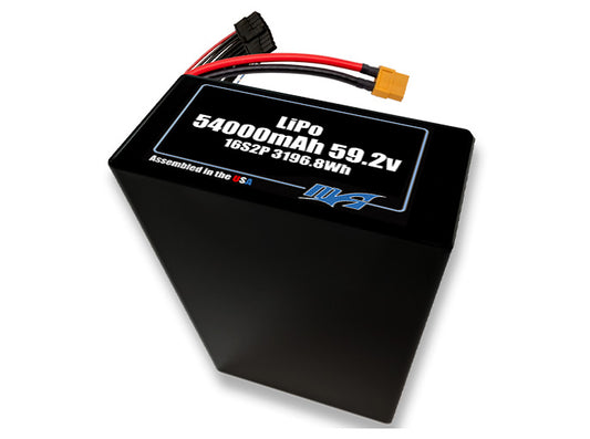 LiPo 54000mAh 16S2P 59.2v NMC Battery Pack