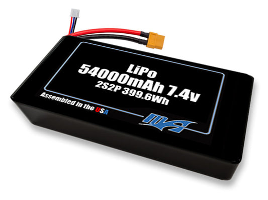 LiPo 54000mAh 2S2P 7.4v NMC Battery Pack