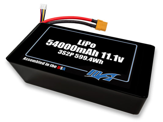LiPo 54000mAh 3S2P 11.1v NMC Battery Pack