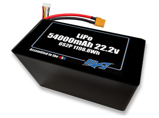 LiPo 54000mAh 6S2P 22.2v NMC Battery Pack