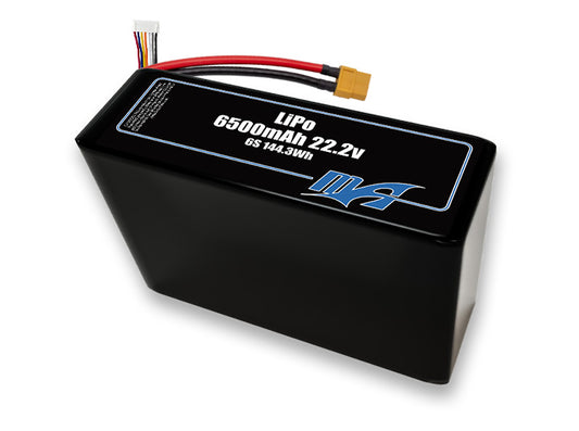 A MaxAmps LiPo 6500mAh 6S 2P 22.2 volt battery pack