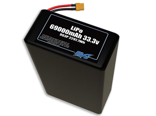 LiPo 69000mAh 9S3P 33.3v Battery Pack