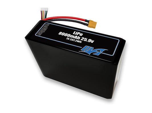 A MaxAmps LiPo 8000mAh 7S 2P 25.9 volt battery pack