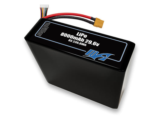 A MaxAmps LiPo 8000mAh 8S 2P 29.6 volt battery pack