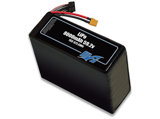 A MaxAmps LiPo 8000mAh 16S 59.2 volt lite battery pack