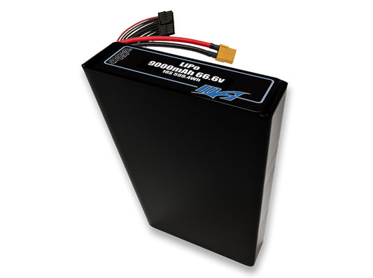 A MaxAmps LiPo 9000mAh 18S 2P 66.6 volt battery pack