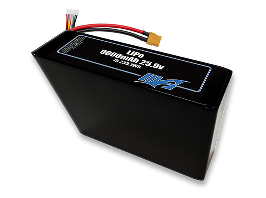 A MaxAmps LiPo 9000mAh 7S 2P 25.9 volt battery pack