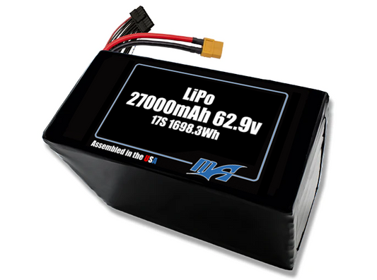 LiPo 27000mAh 17S 62.9v NMC Battery Pack